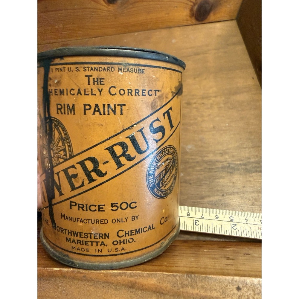Vintage Nyer-Rust Rim Paint Can Northwestern Chemical Marietta Ohio Decor